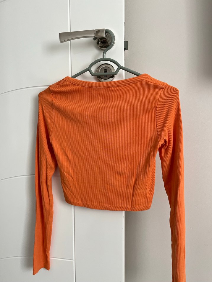 Stradivarius Düğmeli Turuncu Bluz - Görsel 2