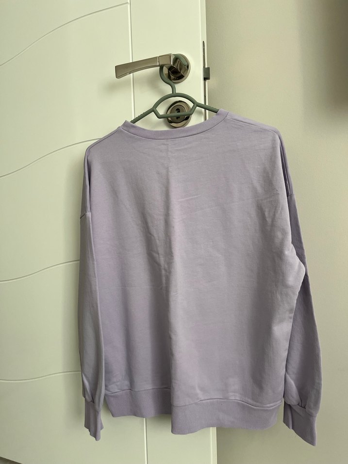 Lila Kadın Uzun Kollu Salaş Sweatshirt - Görsel 2