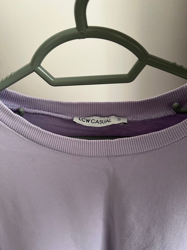 Lila Kadın Uzun Kollu Salaş Sweatshirt - Görsel 3