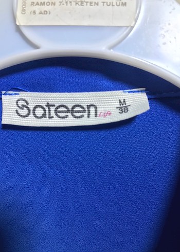 Mavi Uzun Kollu Düğmeli Kadın Gömlek - Görsel 3