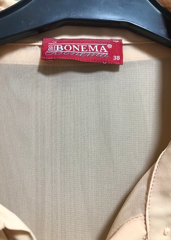 Bej Düğmeli Uzun Kollu Kadın Gömlek - Görsel 3