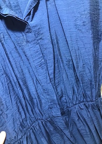 Lacivert Uzun Elbise, Kemerli, Salaş - Görsel 3