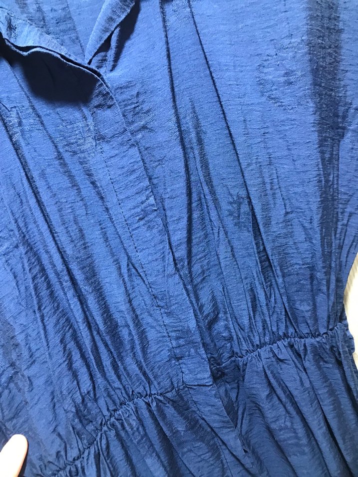 Lacivert Uzun Elbise, Kemerli, Salaş - Görsel 3