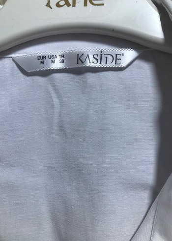 Düğmeli Beyaz Pamuklu Kadın Gömlek - Görsel 3