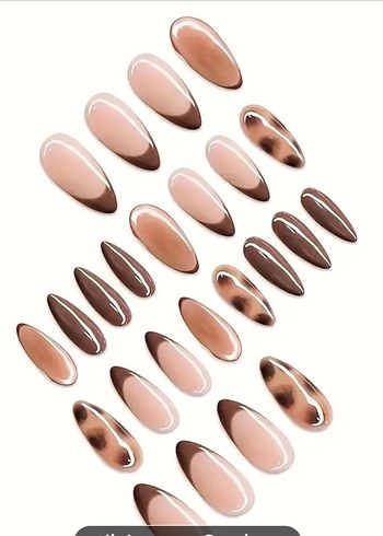 Parlak Kahverengi Takma tırnak - Görsel 2