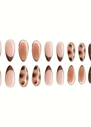 Parlak Kahverengi Takma tırnak - Görsel 3