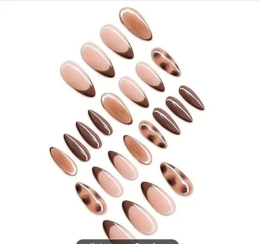 Parlak Kahverengi Takma tırnak - Görsel 2
