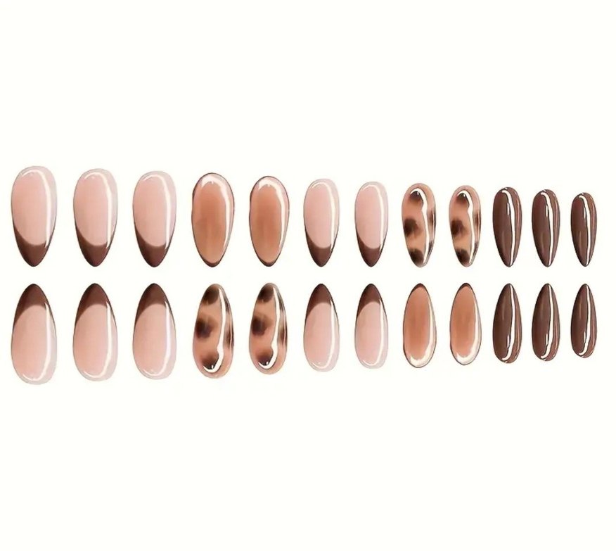 Parlak Kahverengi Takma tırnak - Görsel 3