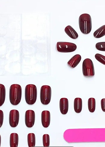 Parlak Bordo Tırnak Süslemeleri - Görsel 2