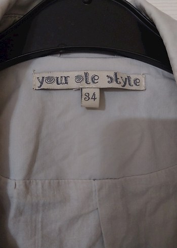 Ole koton Düğmeli Gri Midi Trençkot - Görsel 4