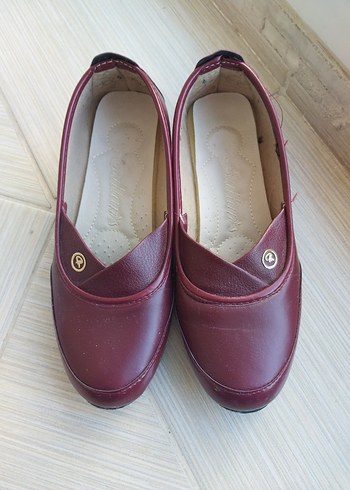 Bordo Kadın Klasik Dolgu Topuklu Babet - Görsel 3