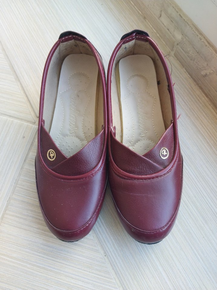 Bordo Kadın Klasik Dolgu Topuklu Babet - Görsel 3