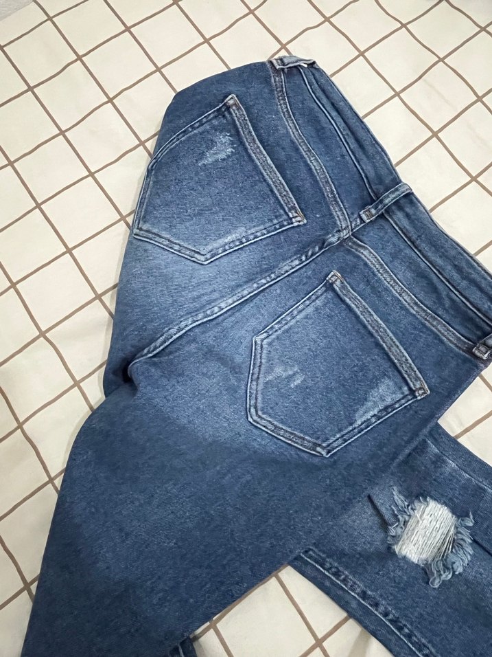 Kadın Mavi Denim Normal Boy Kot Pantolon - Görsel 2