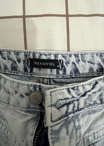 Gri Mini Denim Şort Kadın - Görsel 2