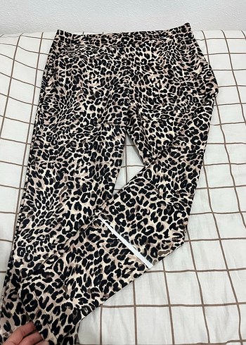 Kahverengi Zebra Desenli Kadın tayt - Görsel 2