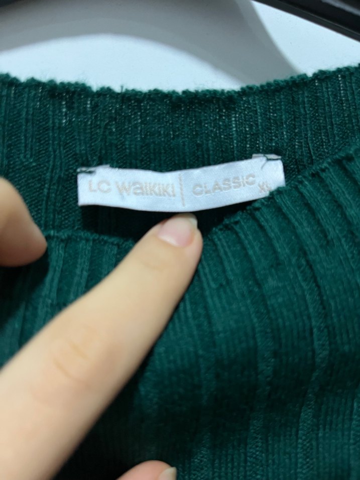 Yeşil Örgü Yarım Kollu Uzun Elbise - Görsel 2