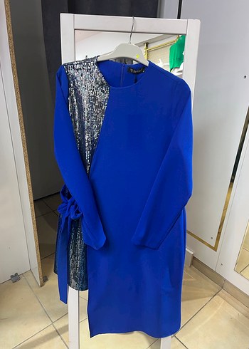 Uzun Kollu Mavi Kadın Takım Elbise - Görsel 4