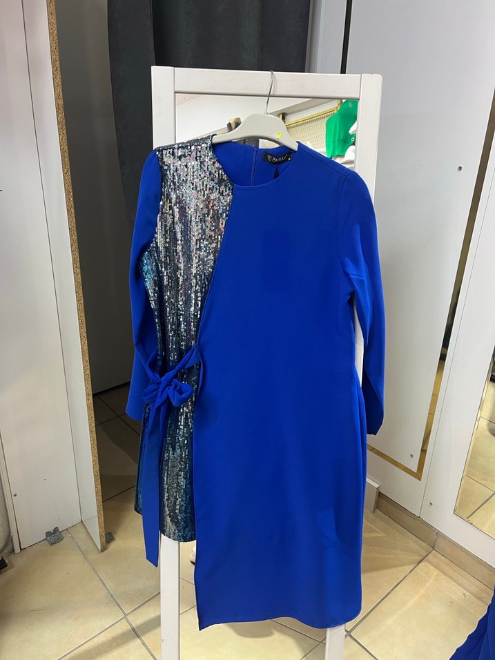 Uzun Kollu Mavi Kadın Takım Elbise - Görsel 2