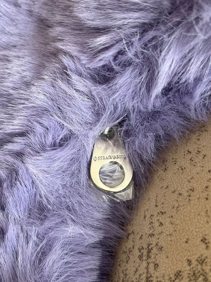 Mor Tüylü Kadın Omuz Çantası - Görsel 4