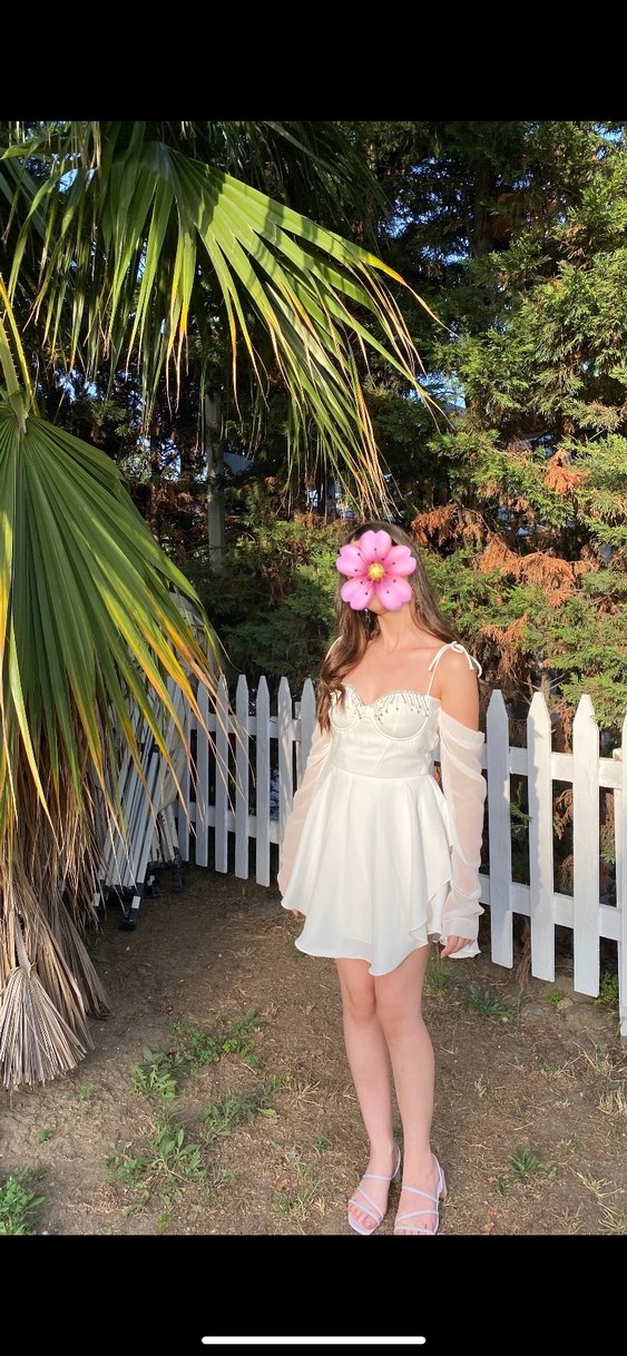 Mini Beyaz Elbise - Görsel 5