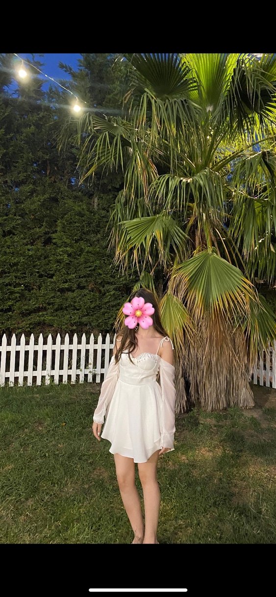 Mini Beyaz Elbise - Görsel 2