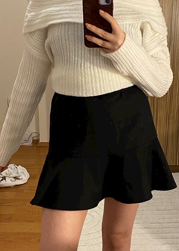 Kadın Siyah Mini Etek - Görsel 3