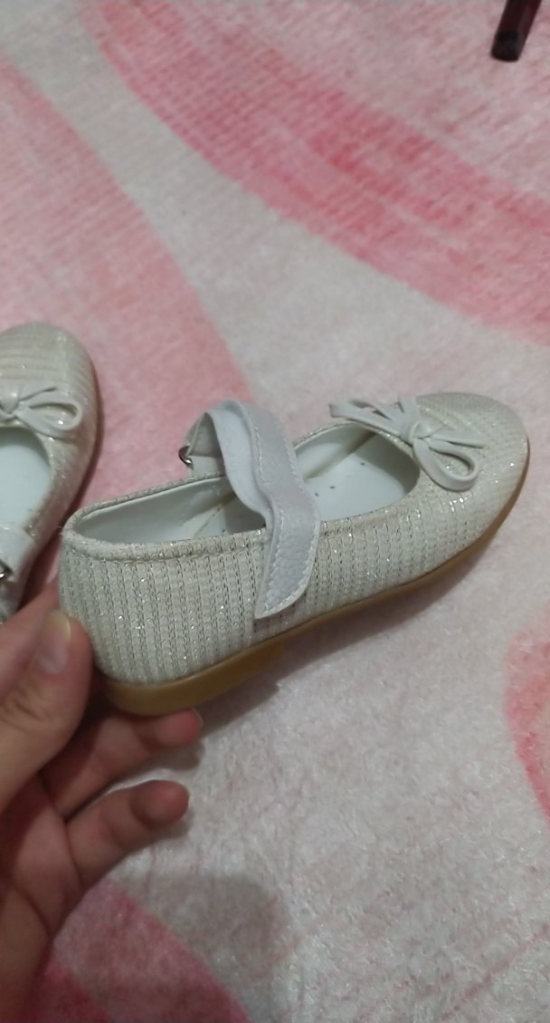 Kız Çocuk Beyaz Yılan Desenli Fiyonklu Babet - Görsel 3