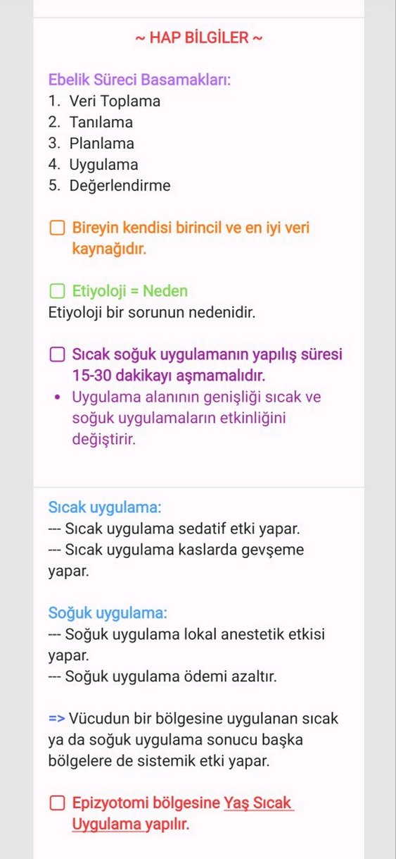 1. Sınıf Ebelik Notları - Görsel 5