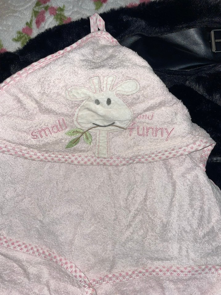 Pembe Nakışlı Bebek bornozu - Görsel 2