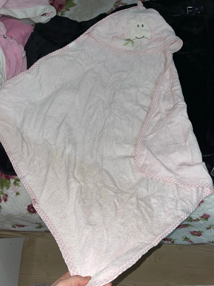 Pembe Nakışlı Bebek bornozu - Görsel 3