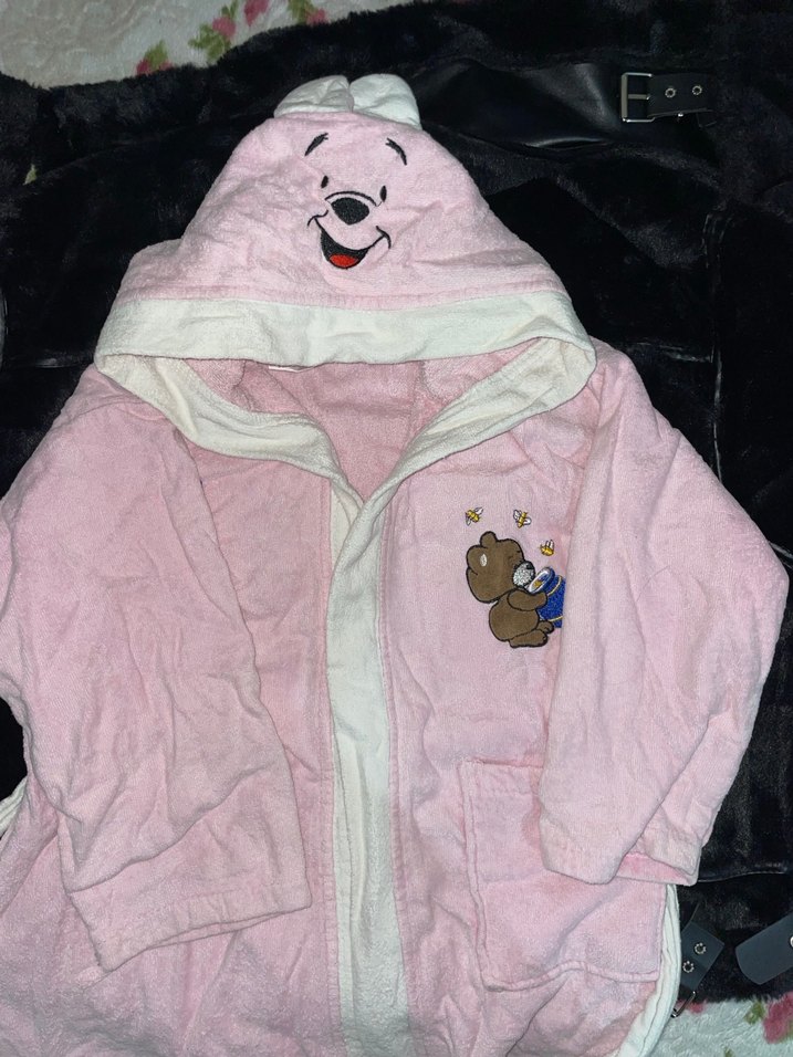 Kız Çocuk Pembe Nakışlı Bornoz 11 yaş - Görsel 2