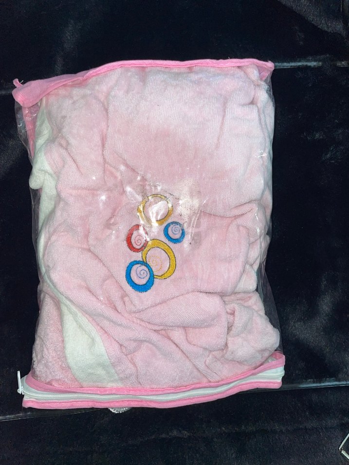 Nakışlı Pembe Kız Çocuk Bornozu 12 yaş - Görsel 4