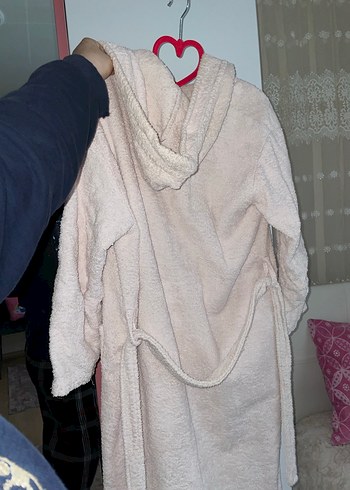 Pudra pembe Bohem Tarzı Bornoz - Görsel 2