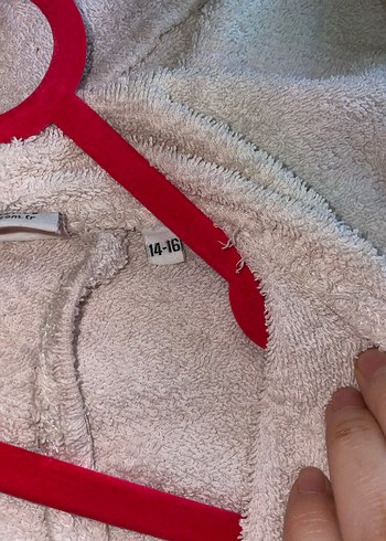 Pudra pembe Bohem Tarzı Bornoz - Görsel 3