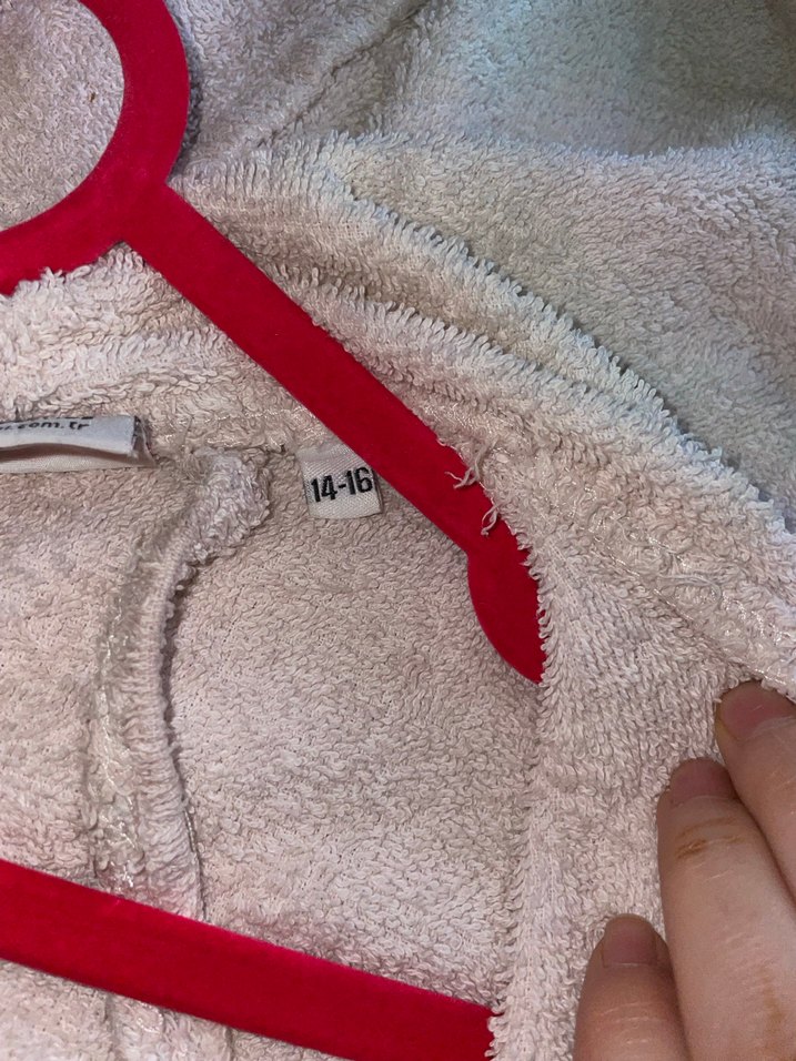 Pudra pembe Bohem Tarzı Bornoz - Görsel 3