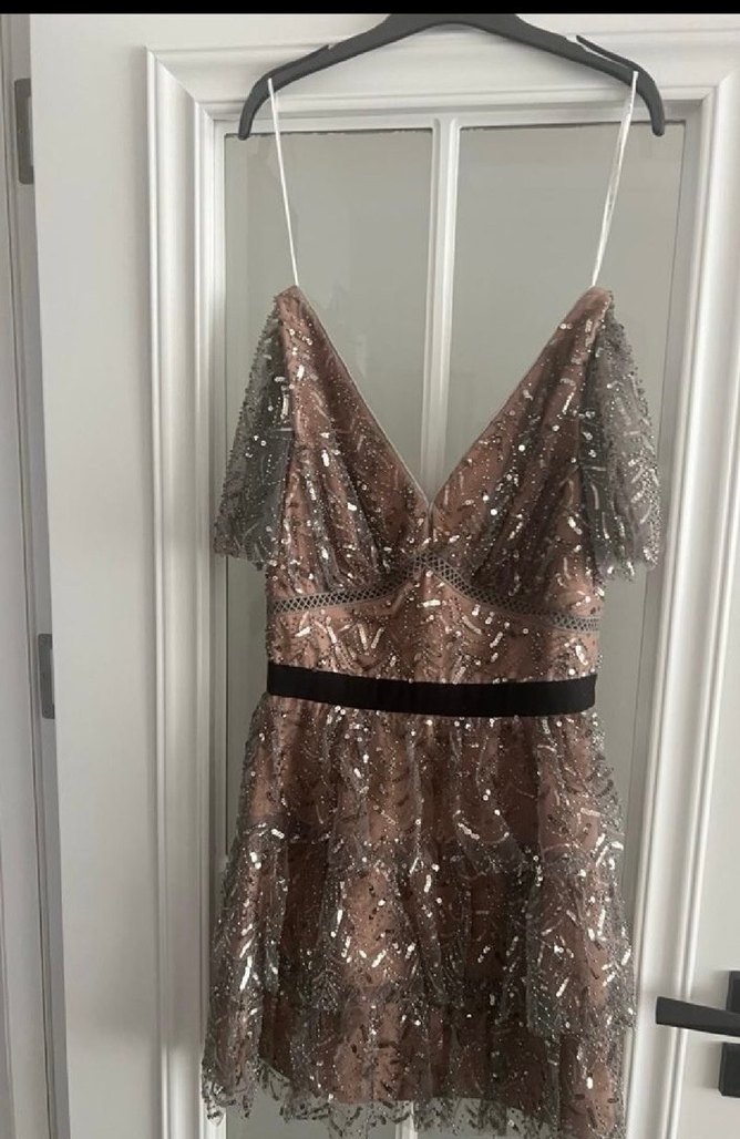 Parlak İşlemeli Mini Nişan Elbisesi - Görsel 3