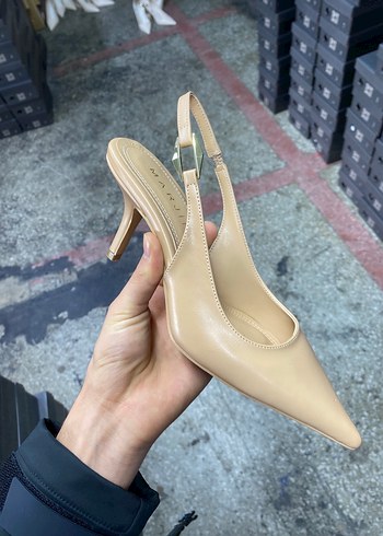 Marjin Bej Renk Tokali Stiletto Topuklu Kadin Ayakkabi