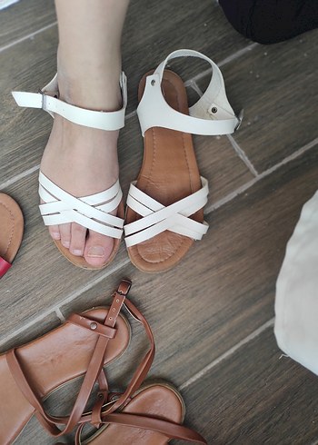 beyaz sandalet - Görsel 2