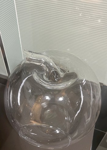 Şeffaf Elma Şeklinde cam vazo - Görsel 2