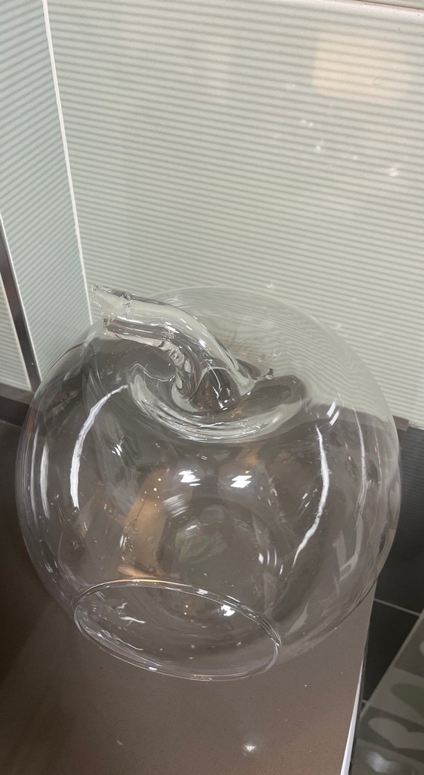 Şeffaf Elma Şeklinde cam vazo - Görsel 2