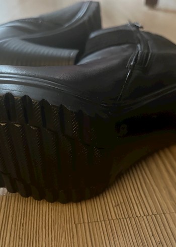 Hakiki deri Siyah Dolgu Topuklu Bot - Görsel 5