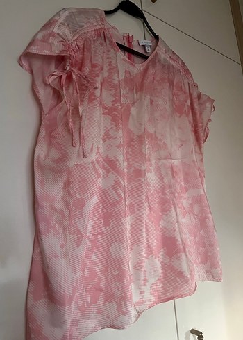 Topshop Pembe Drape Detaylı Bluz - Görsel 3