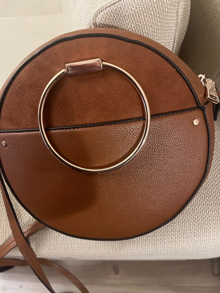 H&M suet deri detayli Çanta - Görsel 5