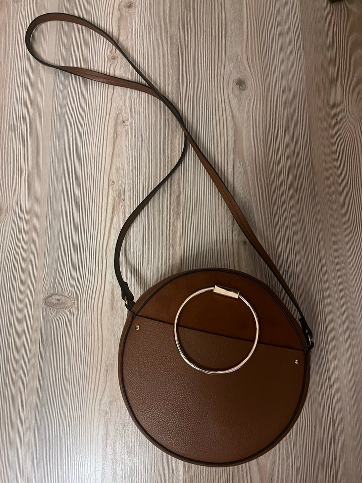 H&M suet deri detayli Çanta - Görsel 4