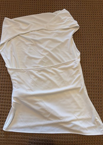 Beyaz Kemer Detaylı Kolsuz Keten Bluz - Görsel 6