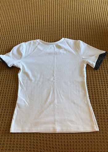 Kadın Beyaz Kısa Kollu Basic Tişört - Görsel 3