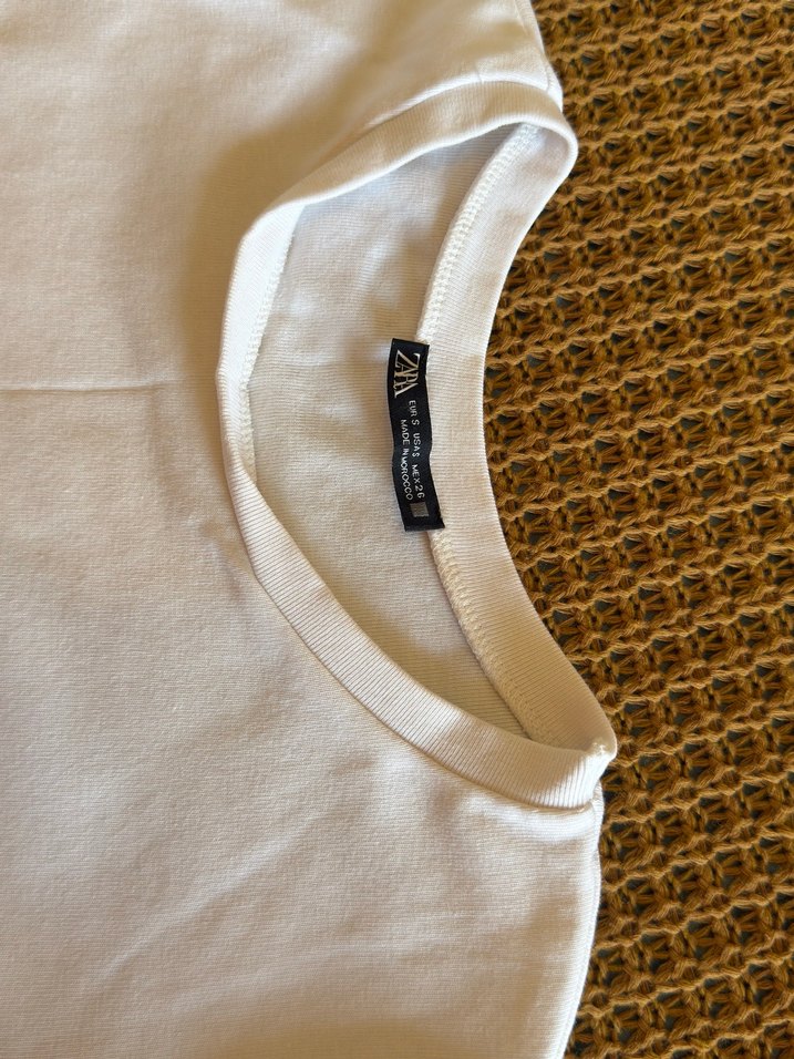 Kadın Beyaz Kısa Kollu Basic Tişört - Görsel 4