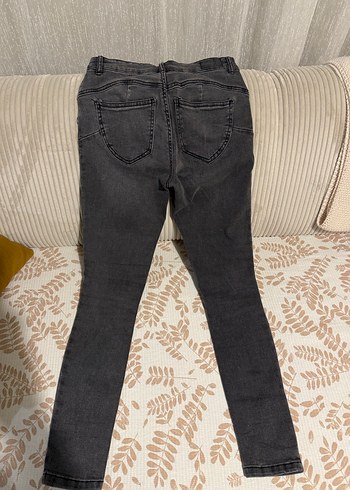 Gri Bağcıklı Kadın Skinny Jean - Görsel 3