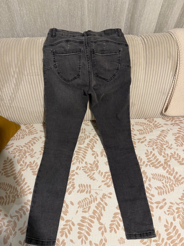 Gri Bağcıklı Kadın Skinny Jean - Görsel 3