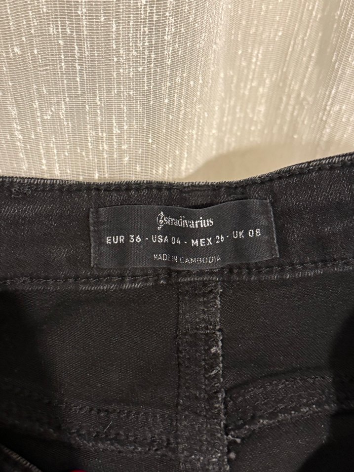 Siyah Kadın Denim Midi Boy Bol Paça Jean - Görsel 3